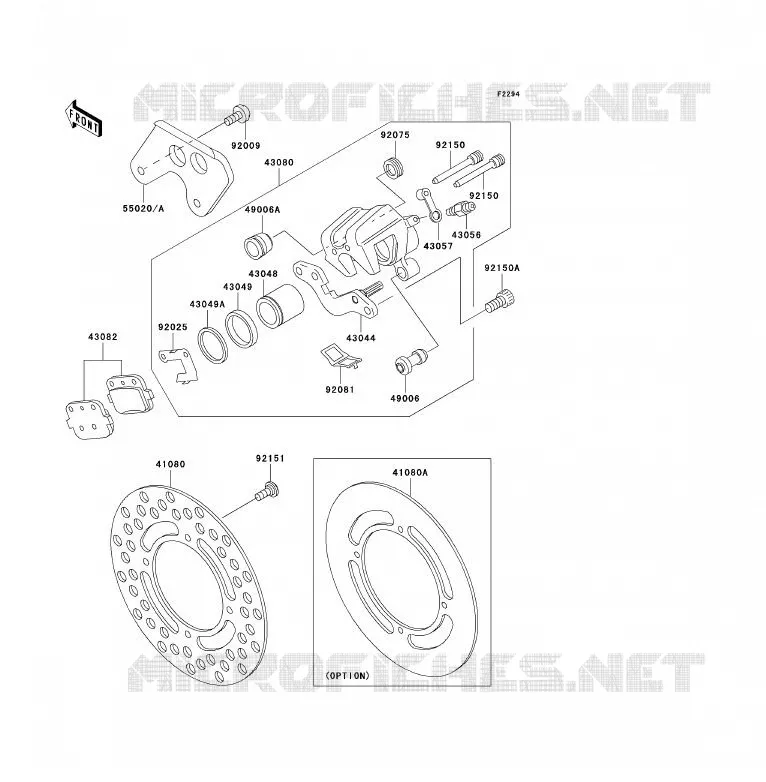 FREIN ARRIERE Kawasaki TOUT-TERRAIN 85 2007 KX85  KX85A7F