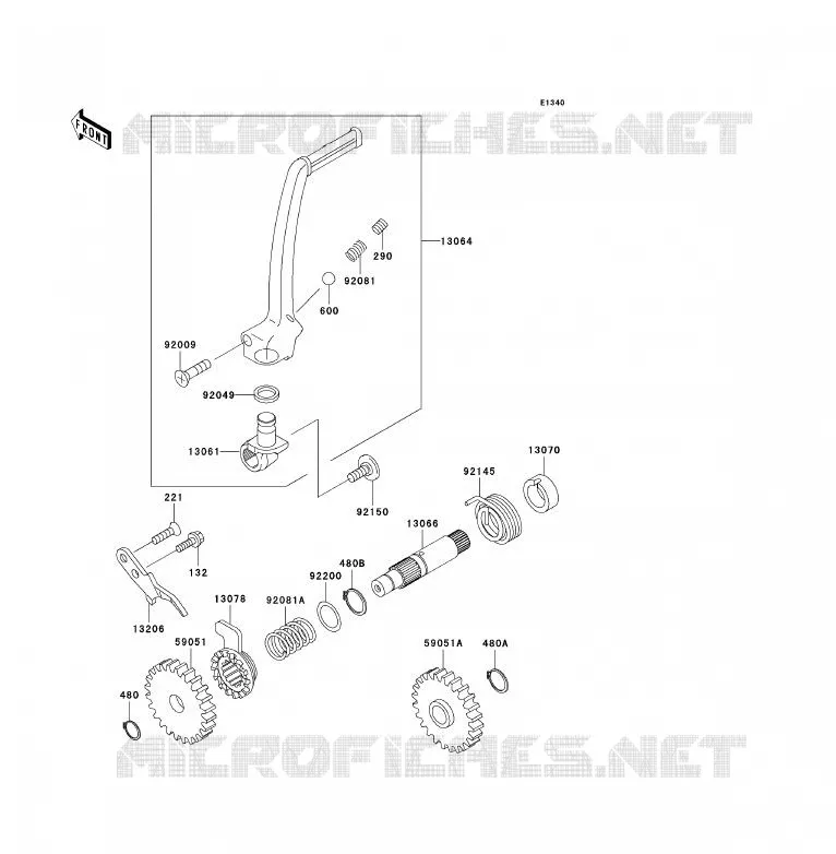 MECANISME DE KICK Kawasaki TOUT-TERRAIN 85 2007 KX85  KX85A7F