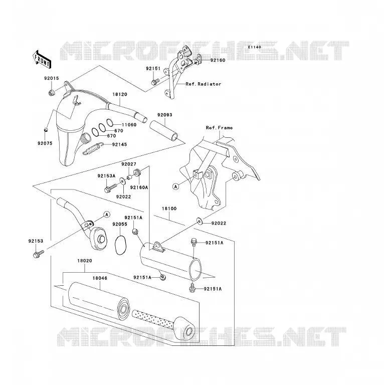 &Eacute;CHAPPEMENT Kawasaki TOUT-TERRAIN 85 2008 KX85 - KX85 II  KX85A8F
