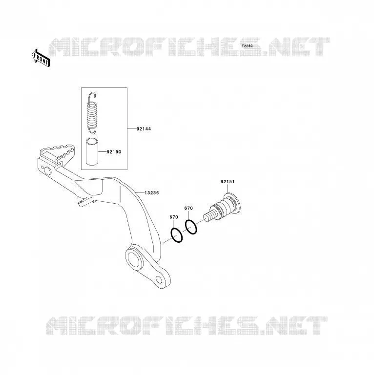 PEDALE DE FREIN Kawasaki TOUT-TERRAIN 85 2008 KX85 - KX85 II  KX85A8F