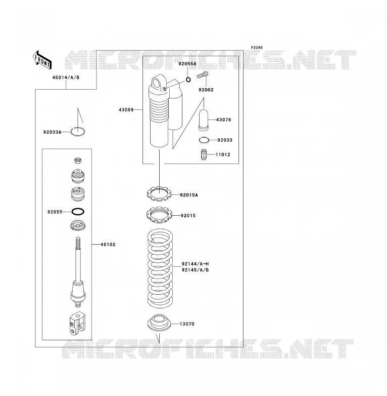 AMORTISSEUR Kawasaki TOUT-TERRAIN 85 2008 KX85  KX85A8F