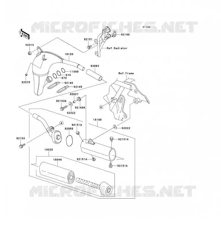 &Eacute;CHAPPEMENT Kawasaki TOUT-TERRAIN 85 2008 KX85  KX85A8F