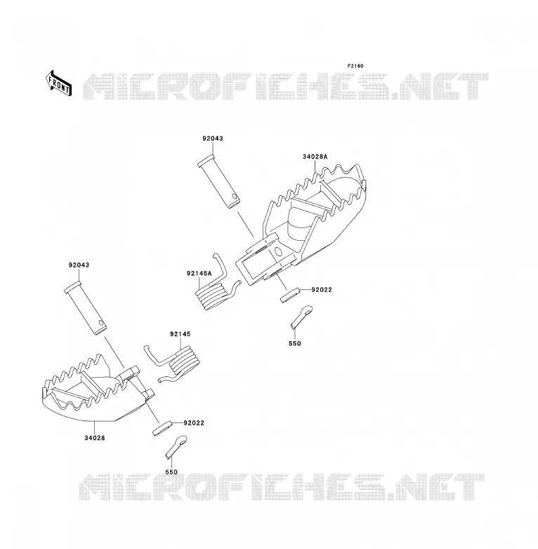 REPOSE PIED Kawasaki TOUT-TERRAIN 85 2009 KX85 - KX85 II  KX85A9F