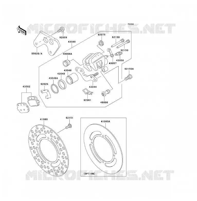 FREIN ARRIERE Kawasaki TOUT-TERRAIN 85 2009 KX85  KX85A9FA