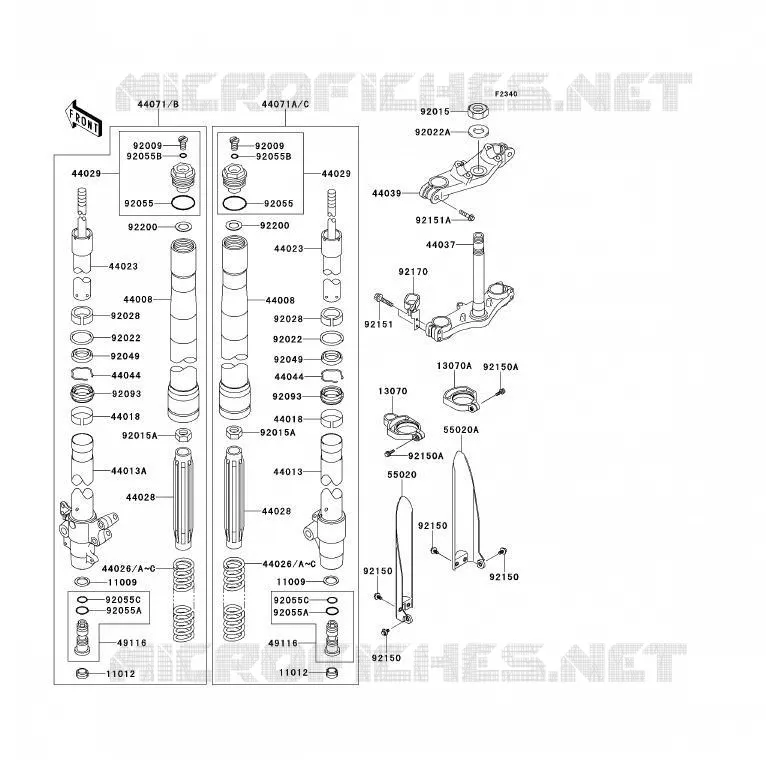 FOURCHE Kawasaki TOUT-TERRAIN 85 2012 KX85 - KX85 II  KX85ACF