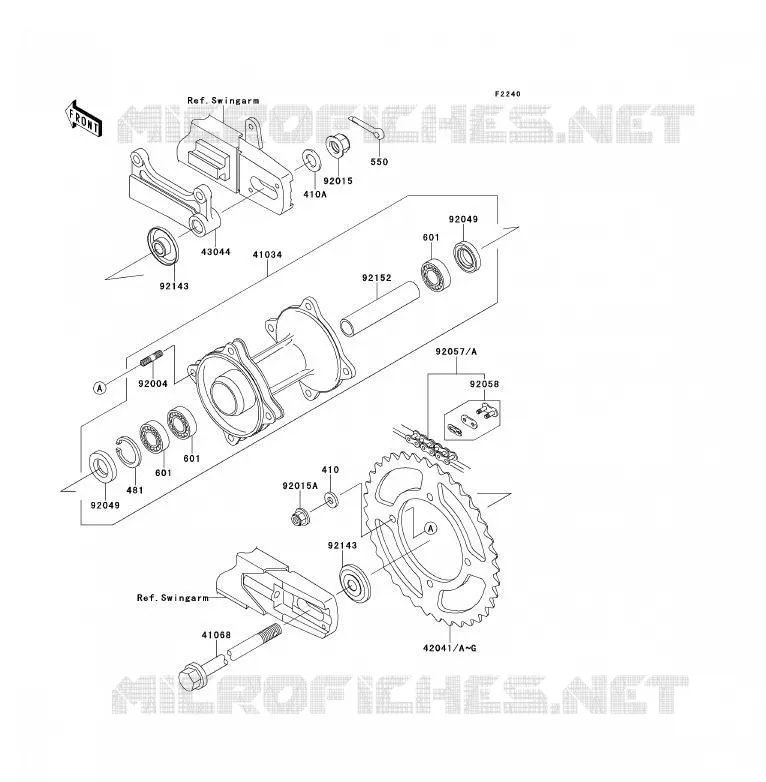 MOYEU ARRIERE Kawasaki TOUT-TERRAIN 85 2012 KX85 - KX85 II  KX85ACF