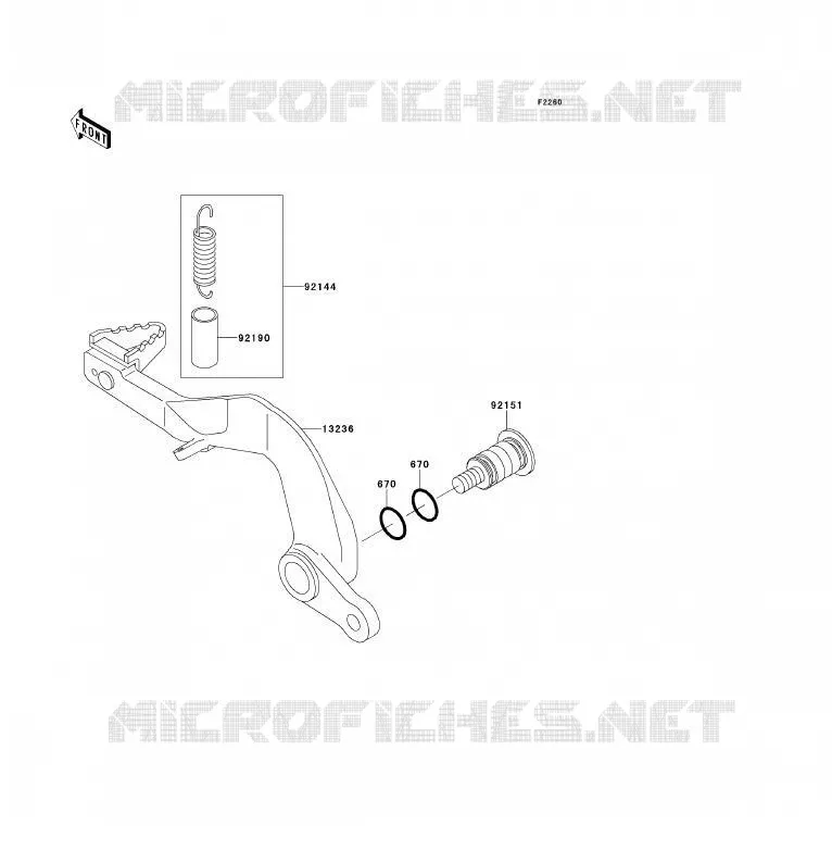 PEDALE DE FREIN Kawasaki TOUT-TERRAIN 85 2012 KX85 - KX85 II  KX85ACF