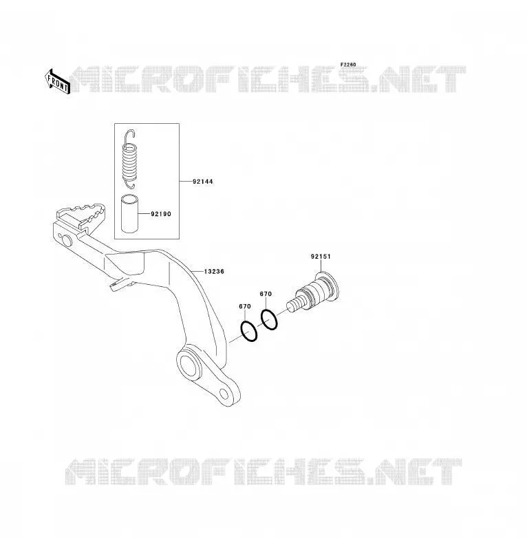 PEDALE DE FREIN Kawasaki TOUT-TERRAIN 85 2013 KX85 - KX85 II  KX85ADF