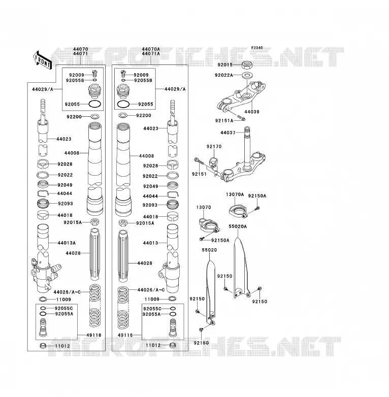 FOURCHE Kawasaki TOUT-TERRAIN 85 2013 KX85 - KX85 II  KX85ADF