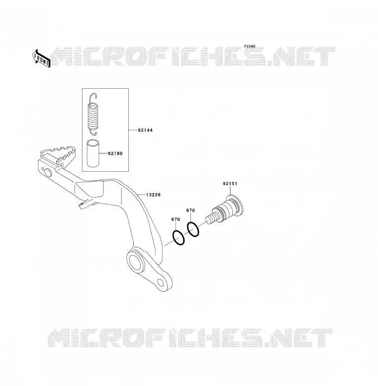 PEDALE DE FREIN Kawasaki TOUT-TERRAIN 85 2001 KX85 - KX85 II  KX85-B1