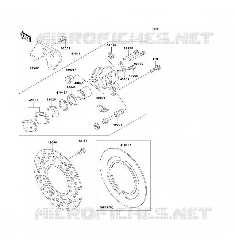 FREIN ARRIERE Kawasaki TOUT-TERRAIN 85 2001 KX85 - KX85 II  KX85-B1