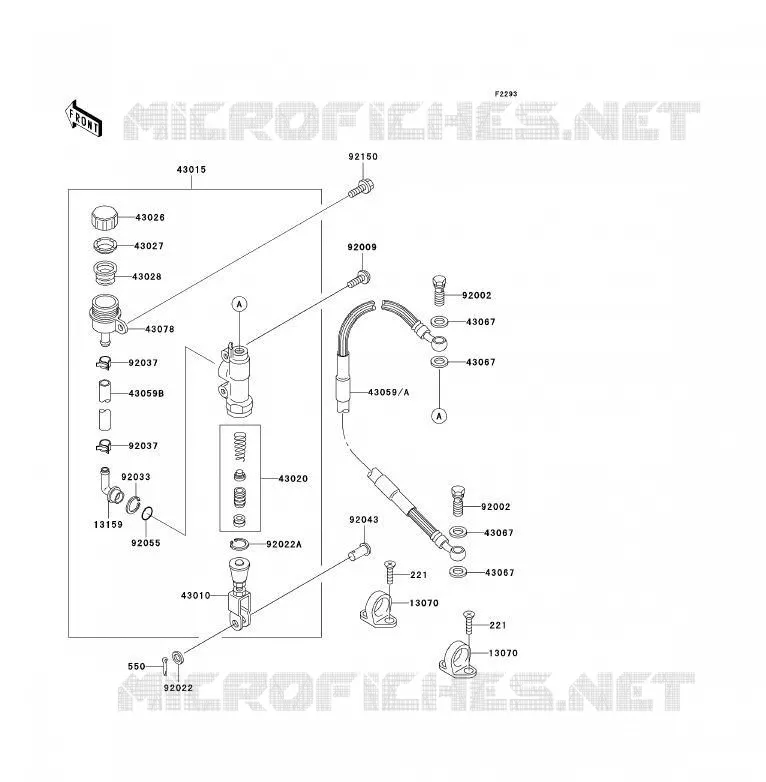 MAITRE CYLINDRE ARRI&Egrave;RE Kawasaki TOUT-TERRAIN 85 2002 KX85 - KX85 II  KX85-B2