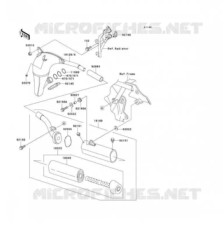 &Eacute;CHAPPEMENT Kawasaki TOUT-TERRAIN 85 2002 KX85 - KX85 II  KX85-B2