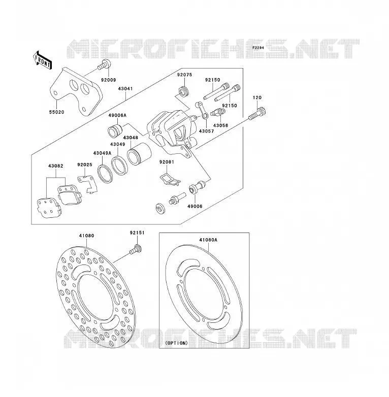FREIN ARRIERE Kawasaki TOUT-TERRAIN 85 2002 KX85 - KX85 II  KX85-B2