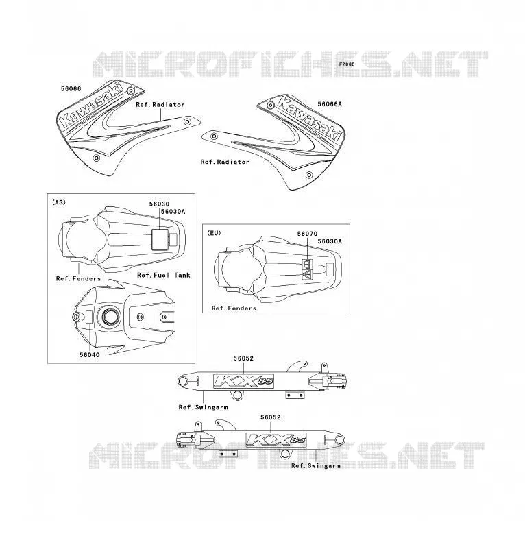 LABEL Kawasaki TOUT-TERRAIN 85 2003 KX85 - KX85 II  KX85-B3
