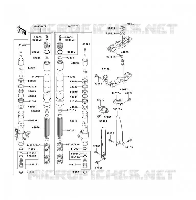 FOURCHE Kawasaki TOUT-TERRAIN 85 2007 KX85 - KX85 II  KX85B7F