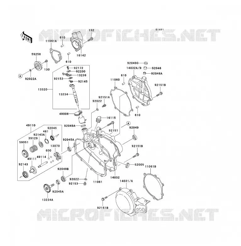 COUVERCLES MOTEUR Kawasaki TOUT-TERRAIN 85 2009 KX85 - KX85 II  KX85B9F