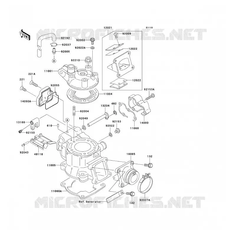 CULASSE/CYLINDRE Kawasaki TOUT-TERRAIN 85 2010 KX85 - KX85 II  KX85BAF