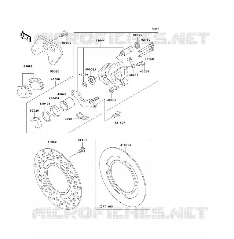 FREIN ARRIERE Kawasaki TOUT-TERRAIN 85 2011 KX85 - KX85 II  KX85BBF