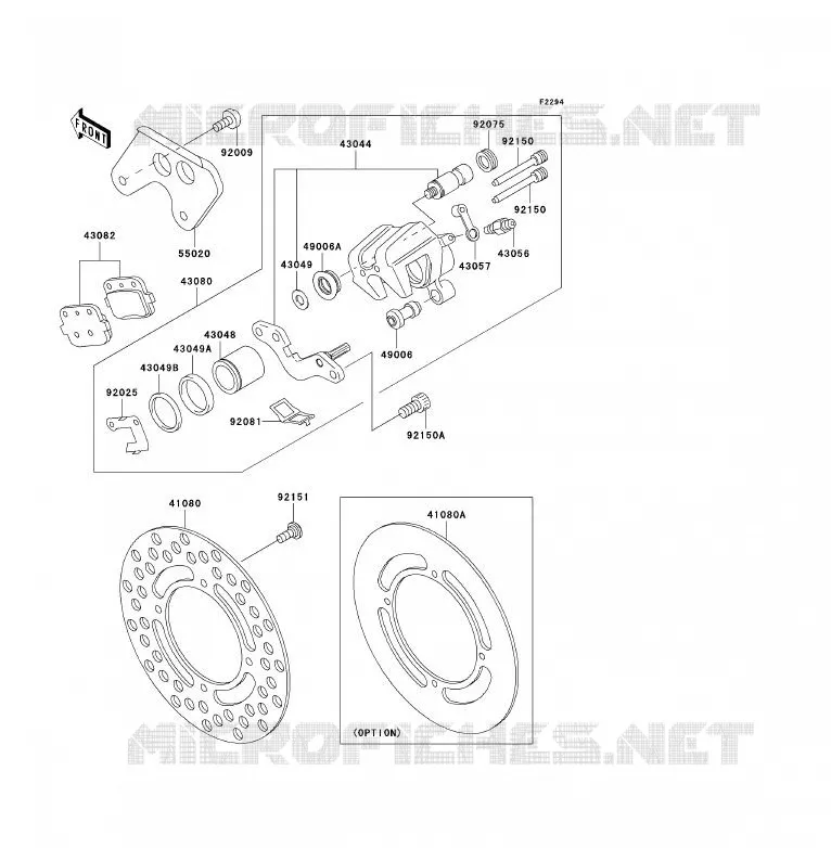 FREIN ARRIERE Kawasaki TOUT-TERRAIN 85 2011 KX85 - KX85 II  KX85BBF
