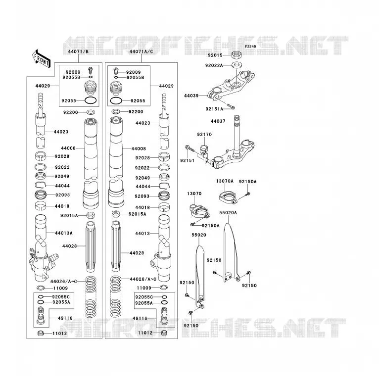 FOURCHE Kawasaki TOUT-TERRAIN 85 2012 KX85 - KX85 II  KX85BCF
