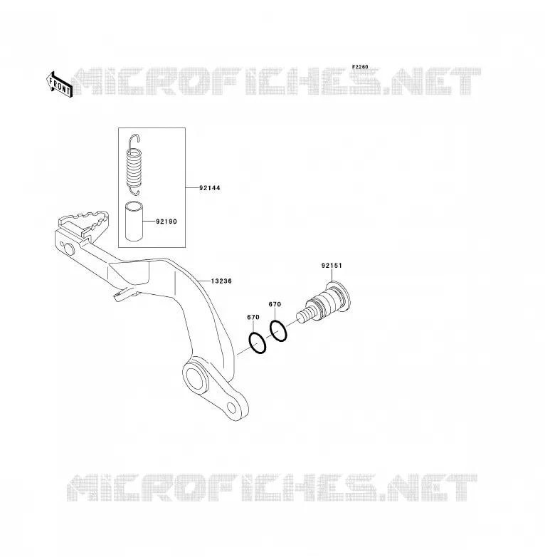PEDALE DE FREIN Kawasaki TOUT-TERRAIN 85 2013 KX85 - KX85 II  KX85BDF