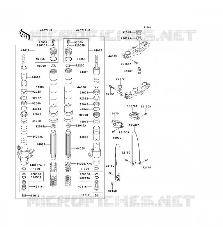 FOURCHE Kawasaki TOUT-TERRAIN 85 2013 KX85 - KX85 II  KX85BDF