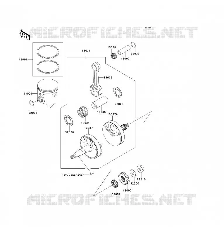 VILEBREQUIN/PISTON Kawasaki TOUT-TERRAIN 85 2013 KX85 - KX85 II  KX85BDF