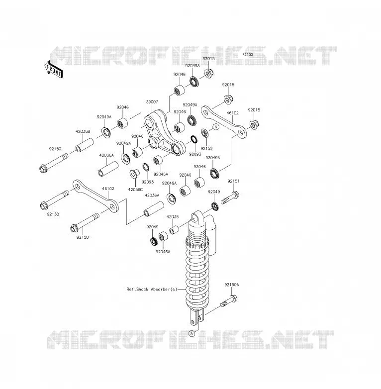 SUSPENSION ARRI&Egrave;RE Kawasaki TOUT-TERRAIN 85 2015 KX85  KX85CFF