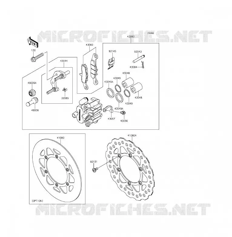 FREIN AVANT Kawasaki TOUT-TERRAIN 85 2014 KX85 - KX85 II  KX85DEF