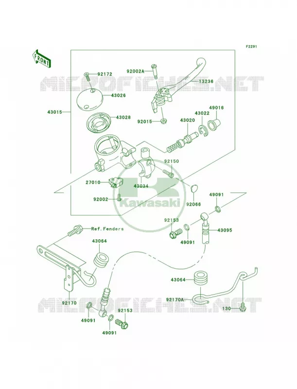 Front Master Cylinder Kawasaki MOTOS 1500 2007 Vulcan 1500 Classic  VN1500N7F