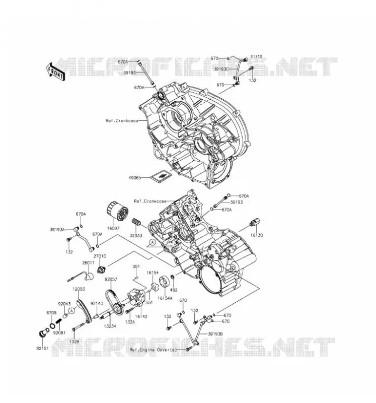 POMPE A HUILE/FILTRE &Agrave; HUILE Kawasaki QUAD 750 2017 BRUTE FORCE 750 4X4I EPS  KVF750GHF