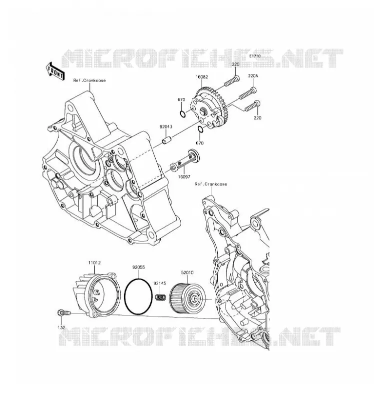POMPE A HUILE/FILTRE &Agrave; HUILE Kawasaki MOTOS 125 2017 Z125 PRO  BR125JHF