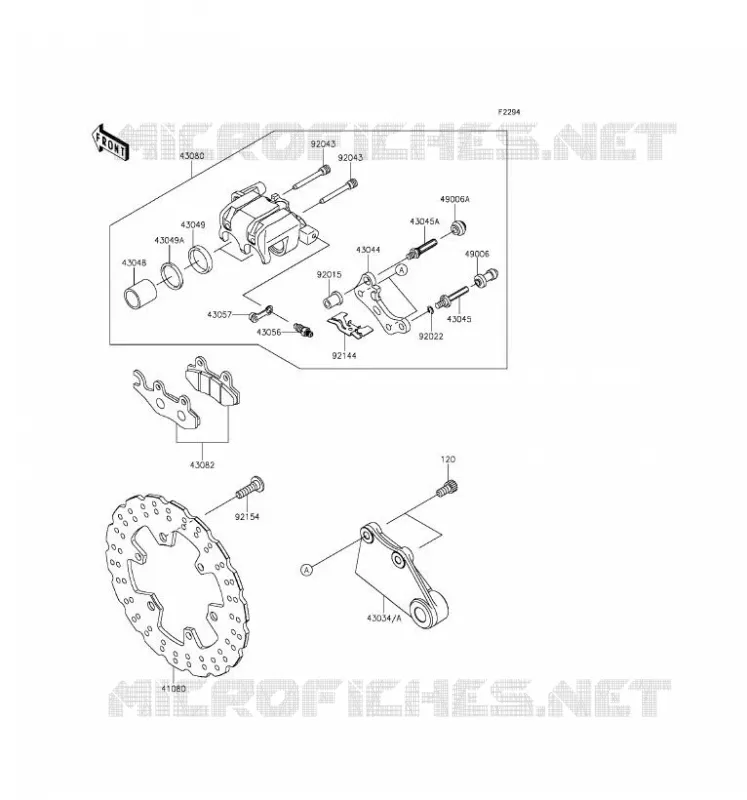 FREIN ARRIERE Kawasaki MOTOS 250 2016 Z250SL  BR250EGF