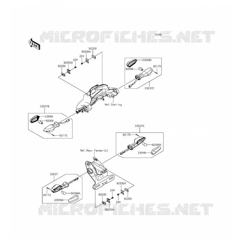 CLIGNOTANTS Kawasaki MOTOS 250 2016 Z250SL ABS  BR250FGF