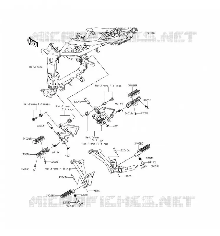 REPOSE PIED Kawasaki MOTOS 250 2016 Z250SL ABS  BR250FGF