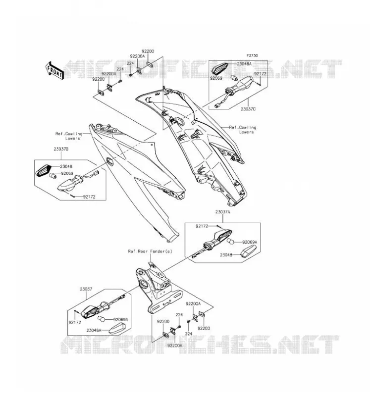 CLIGNOTANTS Kawasaki MOTOS 250 2016 NINJA 250SL  BX250AGF
