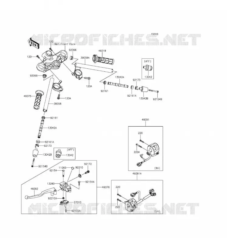 GUIDON Kawasaki MOTOS 250 2016 NINJA 250SL  BX250AGF