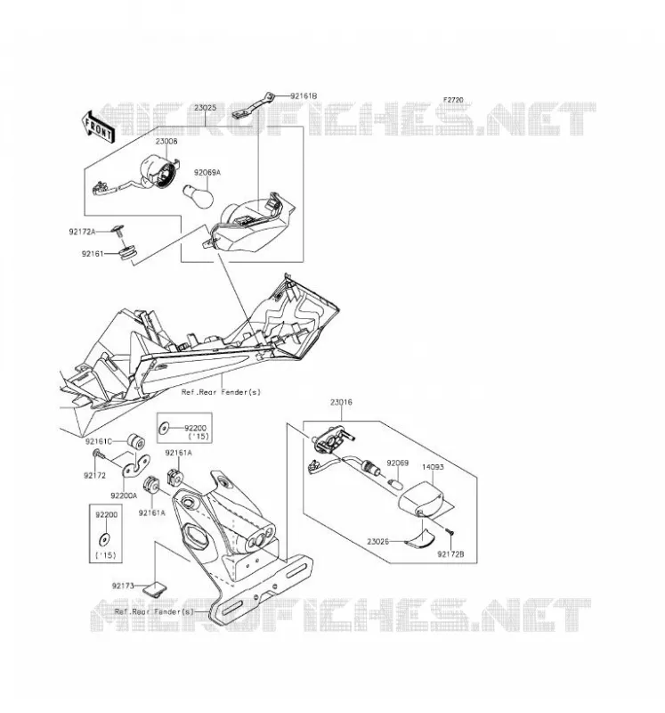 FEUX ARRI&Egrave;RE(S) Kawasaki MOTOS 250 2016 NINJA 250SL ABS  BX250BGF