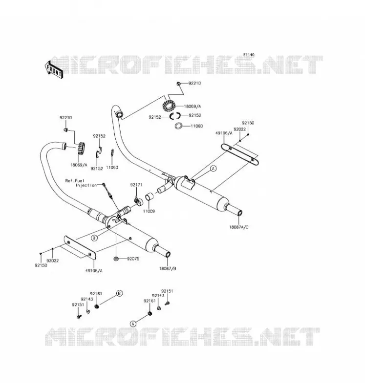 &Eacute;CHAPPEMENT Kawasaki MOTOS 800 2016 W800  EJ800AGS