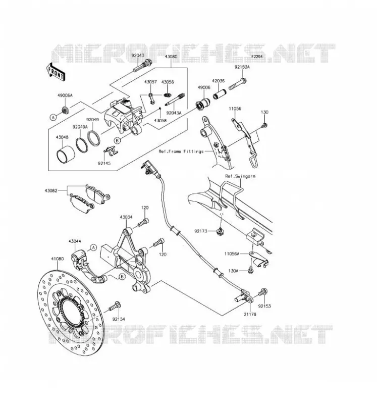 FREIN ARRIERE Kawasaki MOTOS 650 2017 VULCAN S ABS  EN650EHF
