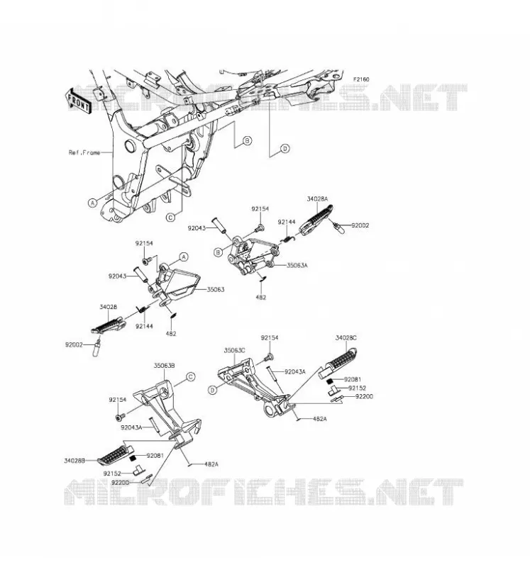 REPOSE PIED Kawasaki MOTOS 300 2016 Z300  ER300AGF