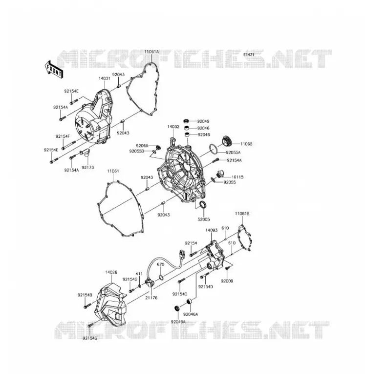 COUVERCLES MOTEUR Kawasaki MOTOS 650 2017 Z650  ER650GHF