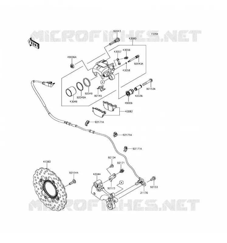 FREIN ARRIERE Kawasaki MOTOS 650 2017 Z650 ABS  ER650HHF