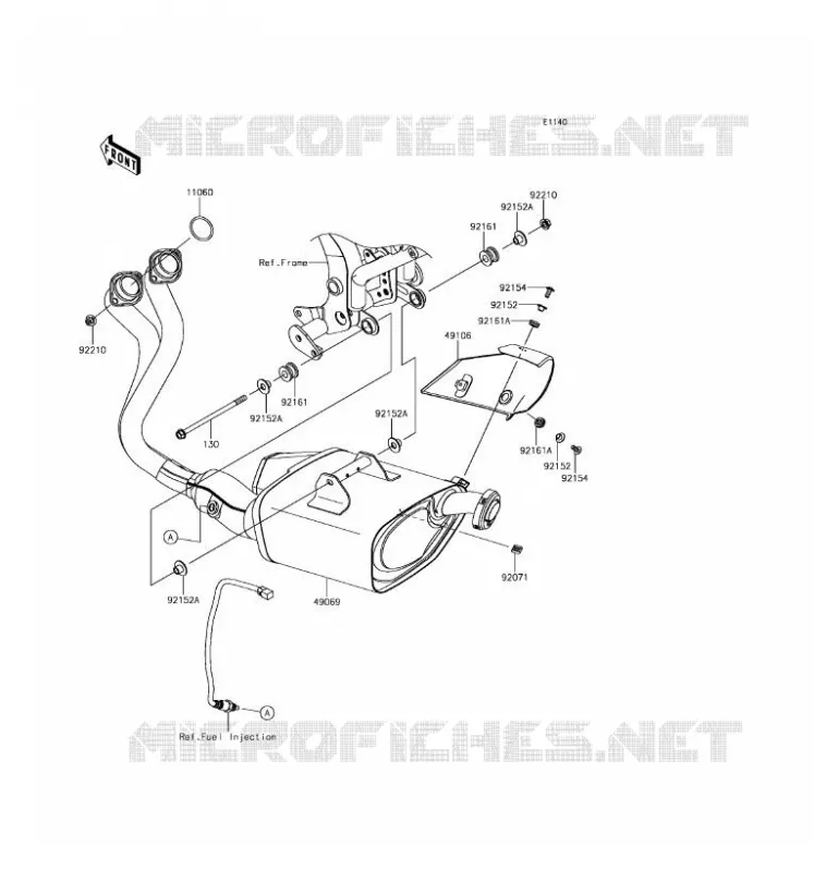 &Eacute;CHAPPEMENT Kawasaki MOTOS 650 2017 Z650 ABS  ER650HHF