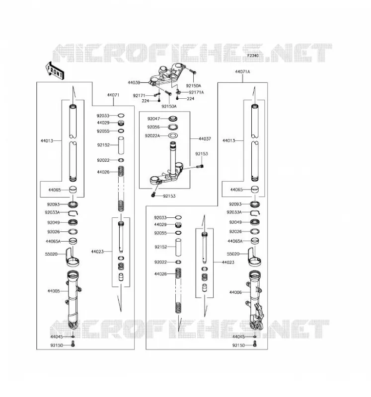 FOURCHE Kawasaki MOTOS 300 2016 NINJA 300 ABS  EX300BGFA