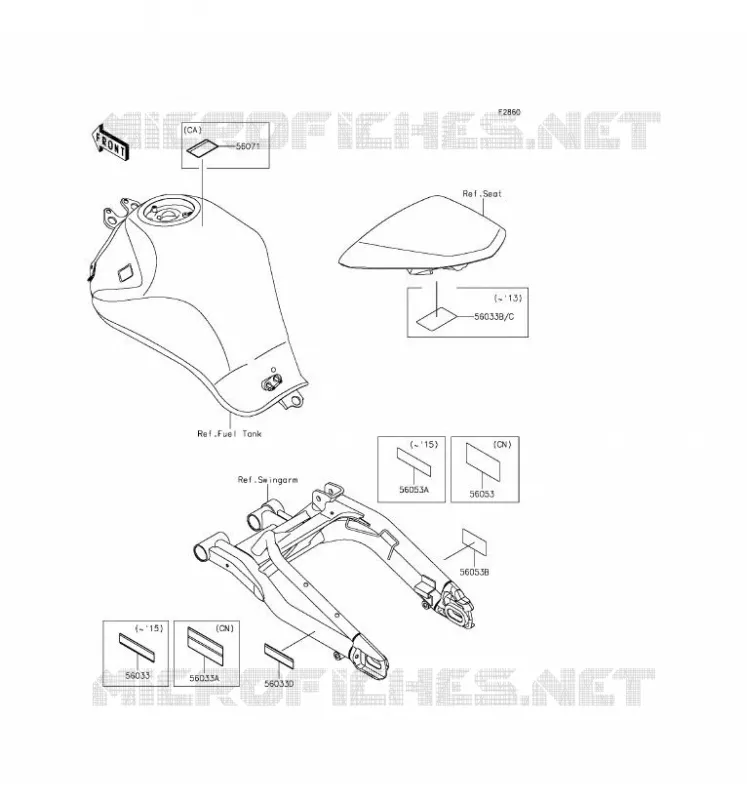 LABEL Kawasaki MOTOS 650 2016 ER-6F  EX650EGF