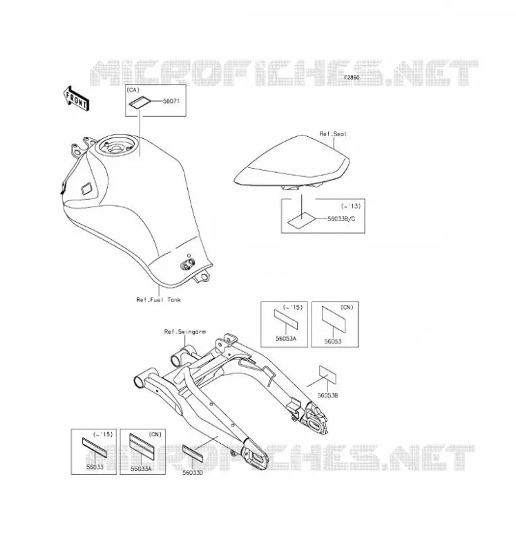 LABEL Kawasaki MOTOS 650 2016 ER-6F  EX650EGF
