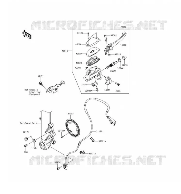 MAITRE CYLINDRE AV Kawasaki MOTOS 650 2017 NINJA 650 ABS  EX650KHF