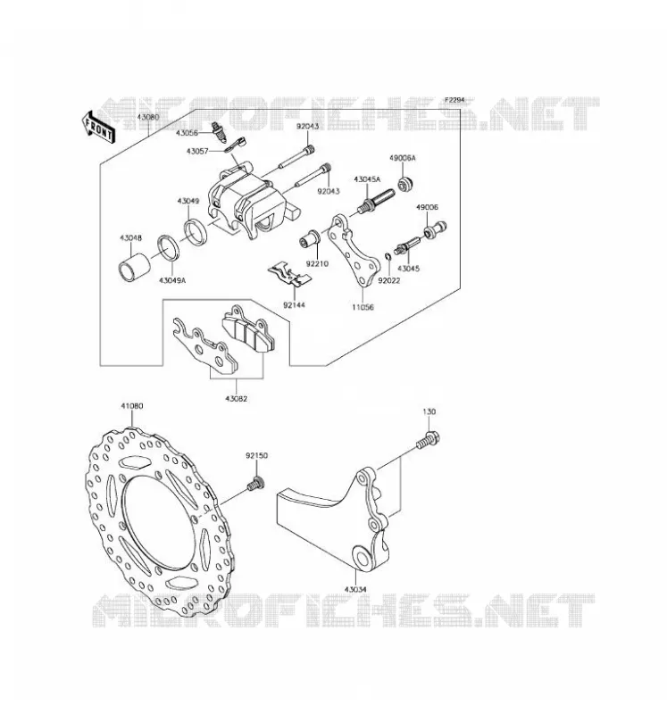 FREIN ARRIERE Kawasaki MOTOS 650 2016 KLR650  KL650EGF
